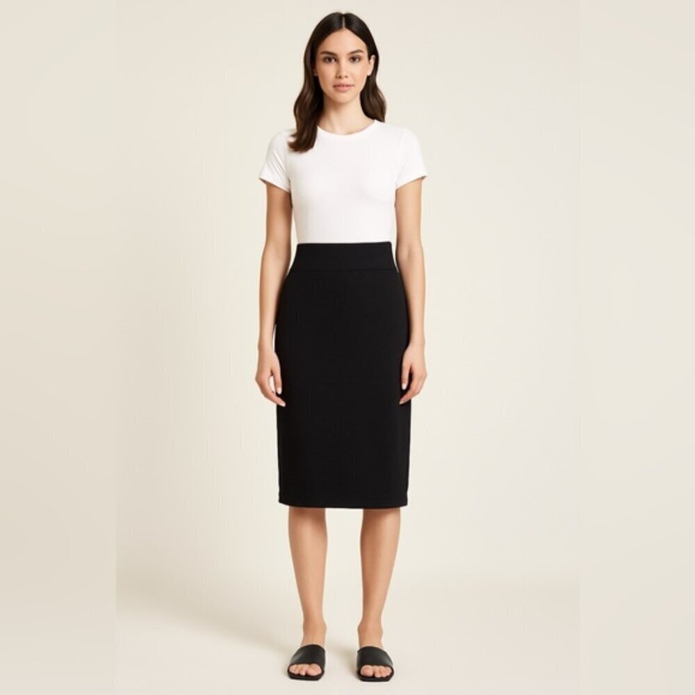 Velvet by Graham & Spencer Black Stretch Knit Skirt Size S